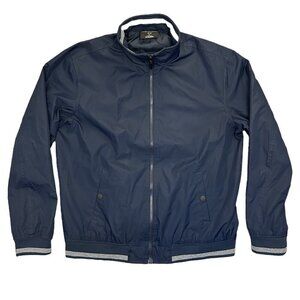 Shaquille O'Neal XLG Men's Bomber Jacket Big & Tall Size XLT Navy Full Zip EUC